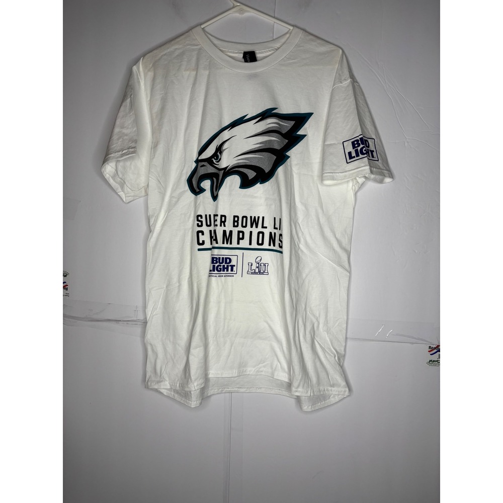 Hanes Philadelphia Eagles Bud Light‎ Super Bowl LII Champions White T-Shirt XL